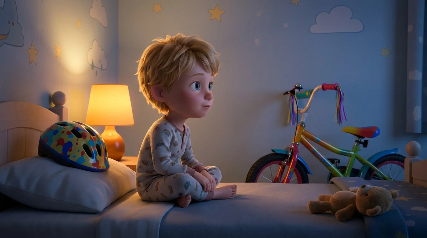 Bedtime story for a child learning to ride a bike