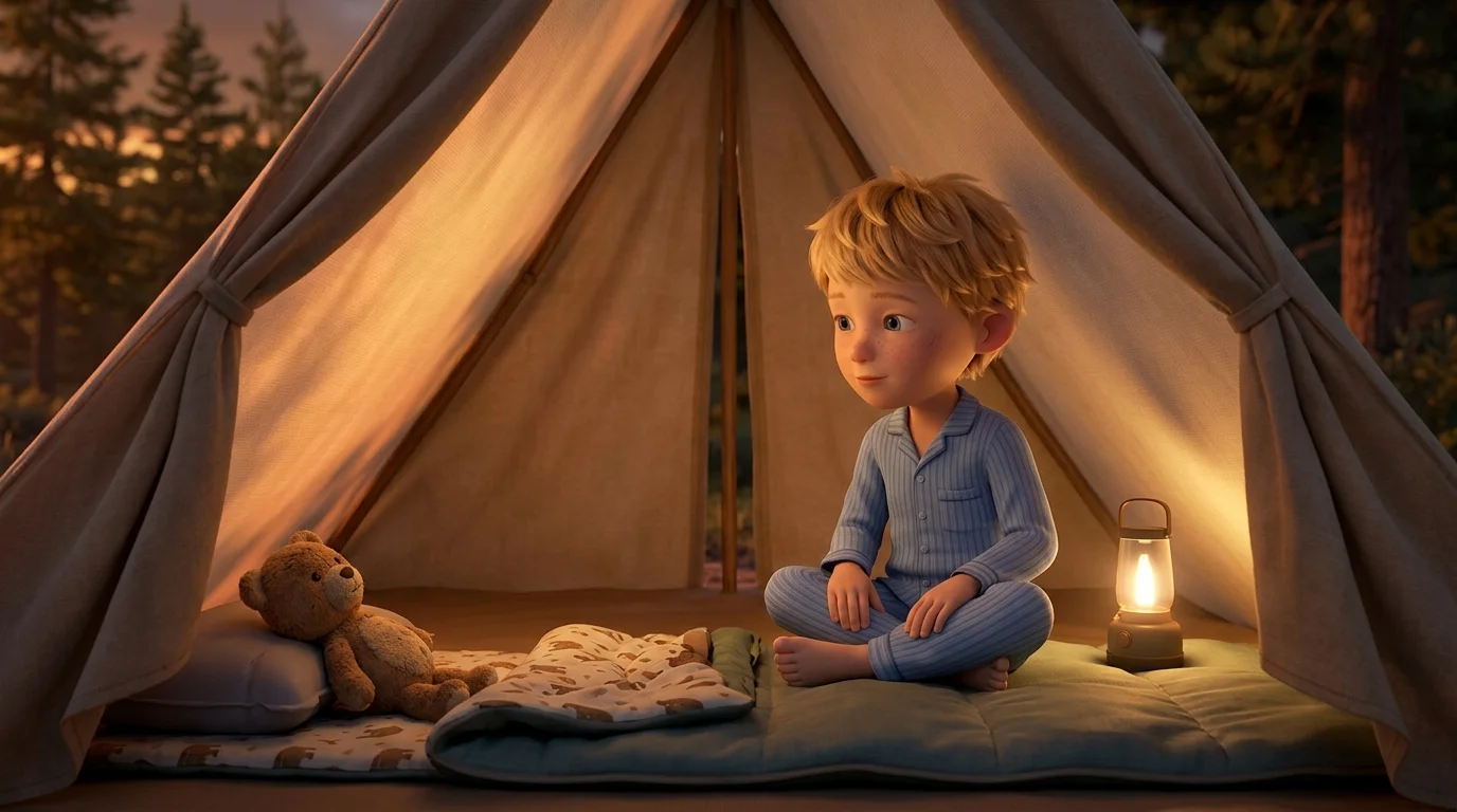 Bedtime story for a child going camping with family