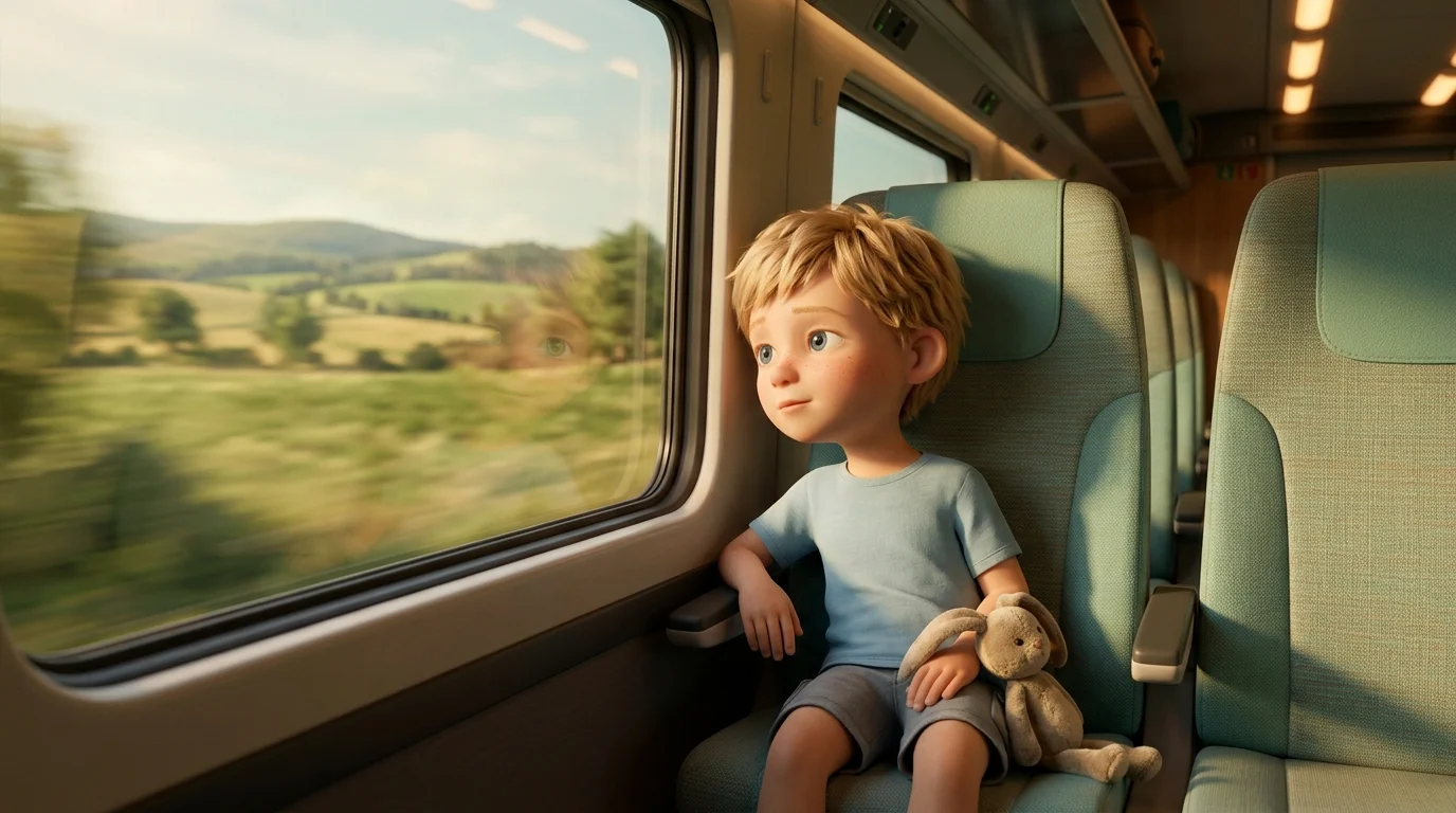 Bedtime story for a child traveling by train on summer holidays