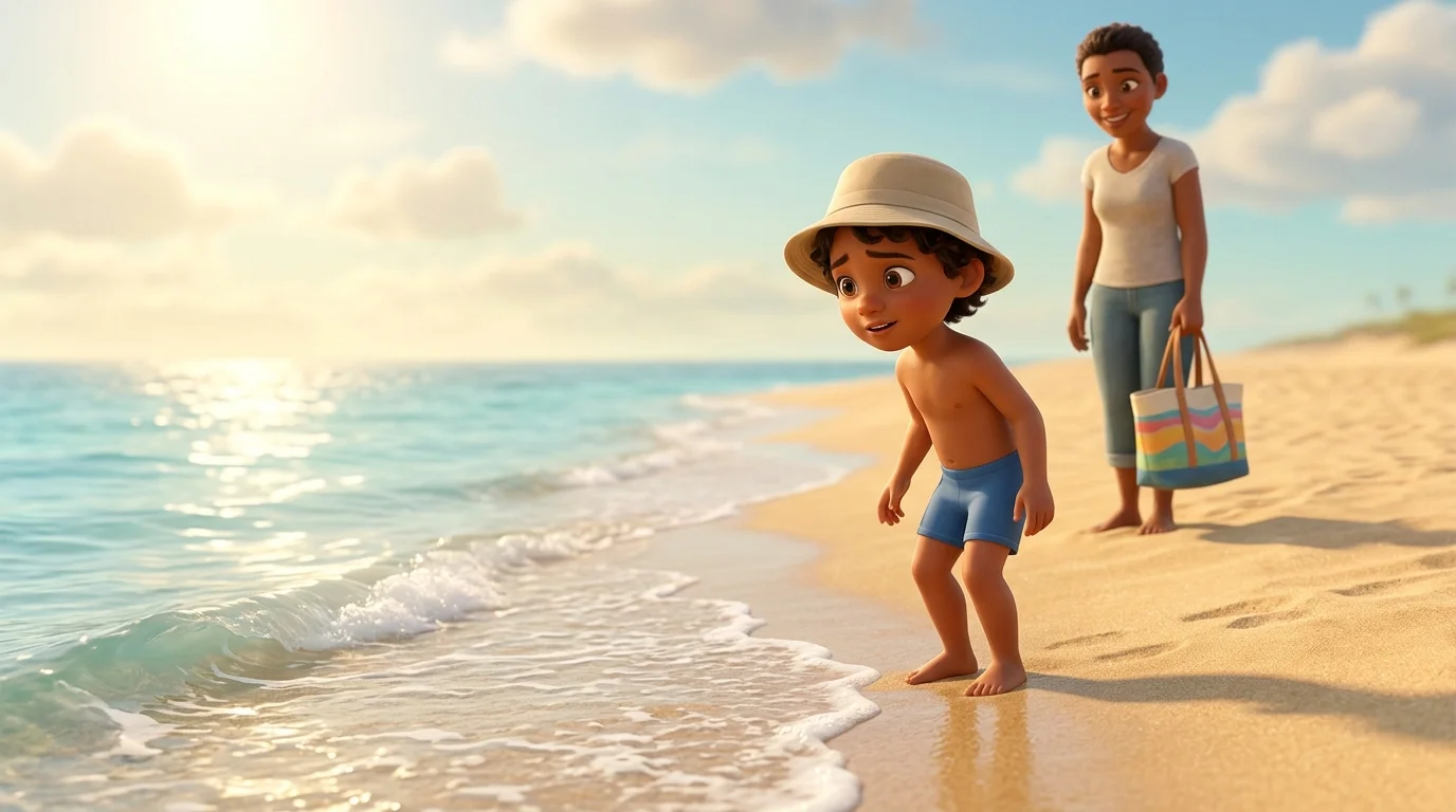 Story for a child's first time at the beach