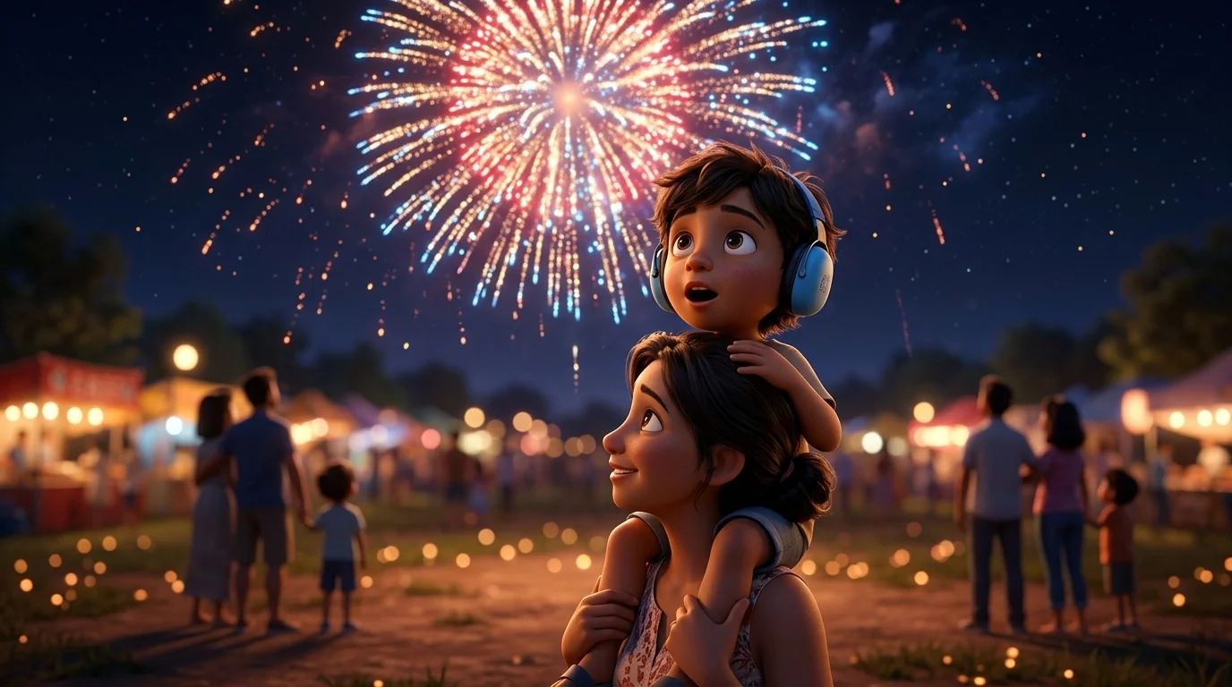 Cuento para un niño que descubre los fuegos artificiales