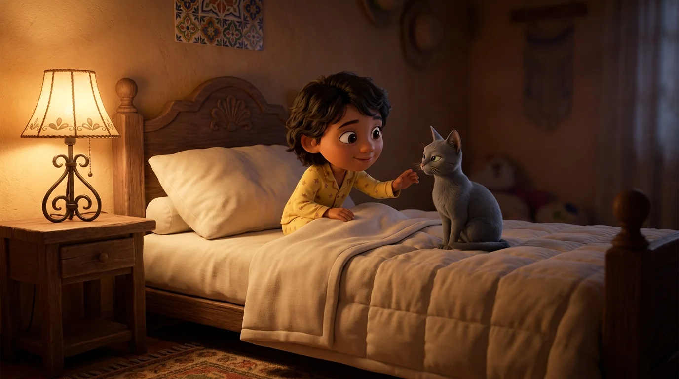 Ponga a su gato en un cuento personalizado de noche
