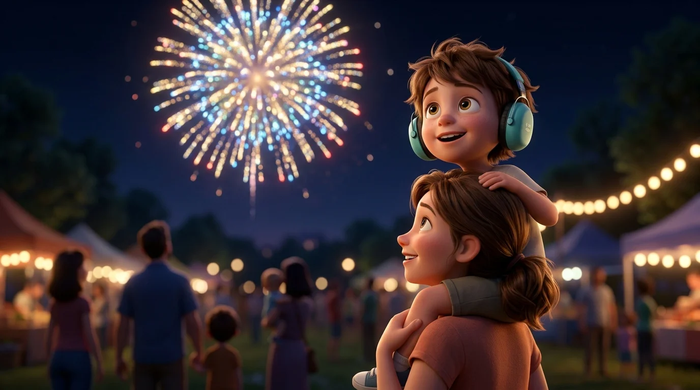 Histoire pour un enfant qui découvre les feux d'artifice