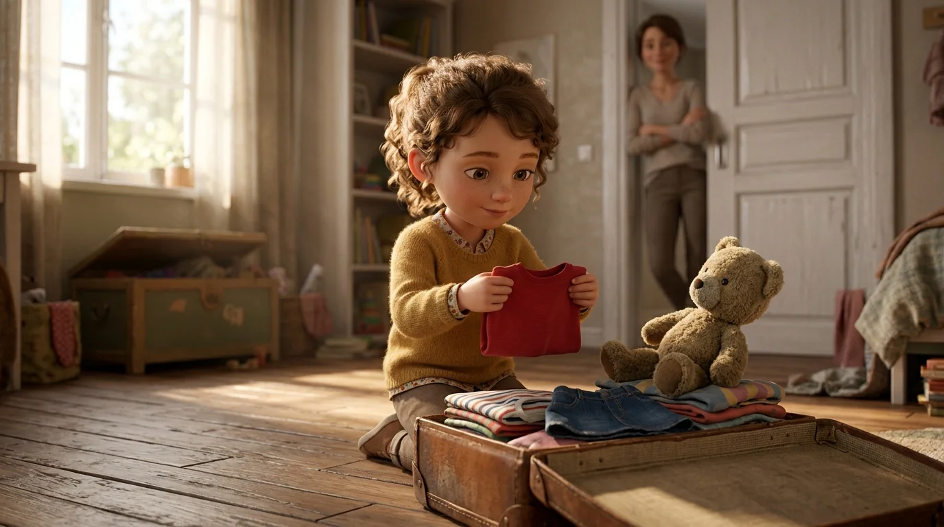 Histoire pour un enfant qui prépare sa valise