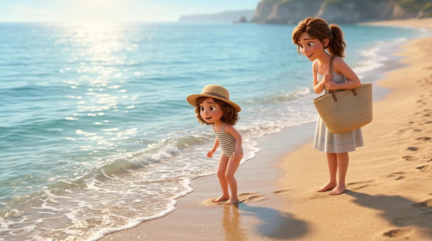 Histoire pour la première fois à la plage