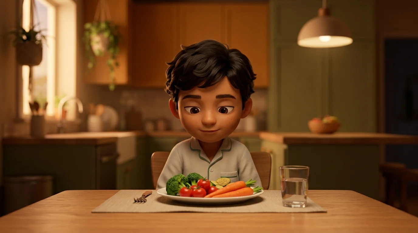 Storia per bambino che non vuole mangiare verdure
