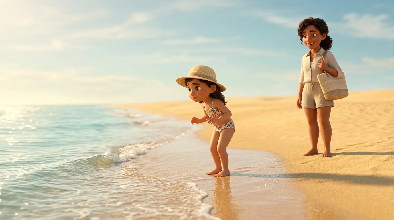 História para a primeira vez na praia